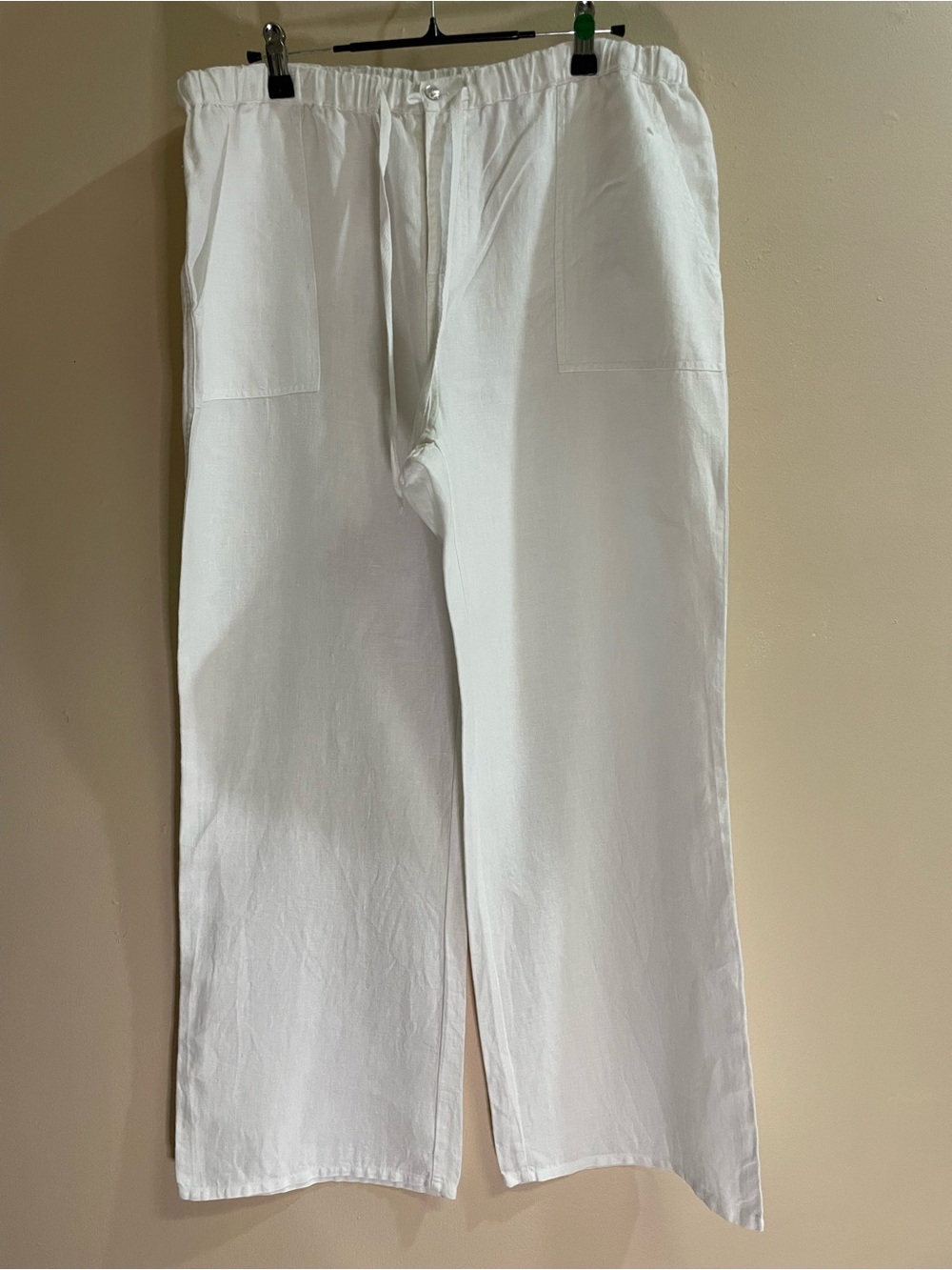 Russ Berens Malibu USA White 100% Linen Pants Size L – Hand Colored Pre-Shrunk